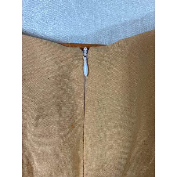 Urban Renewal Dress Large Orange Linen Ruffle Sleeve USA Made Vintage Fabric - Picture 5 of 7